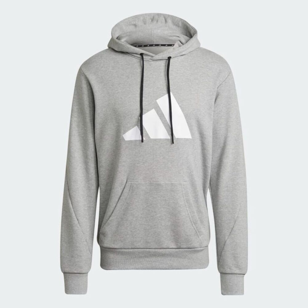 FUTURE ICONS LOGO GRAPHIC HOODIE MEDIUM GREY HEATHER SIZE SMALL H39802 NEW